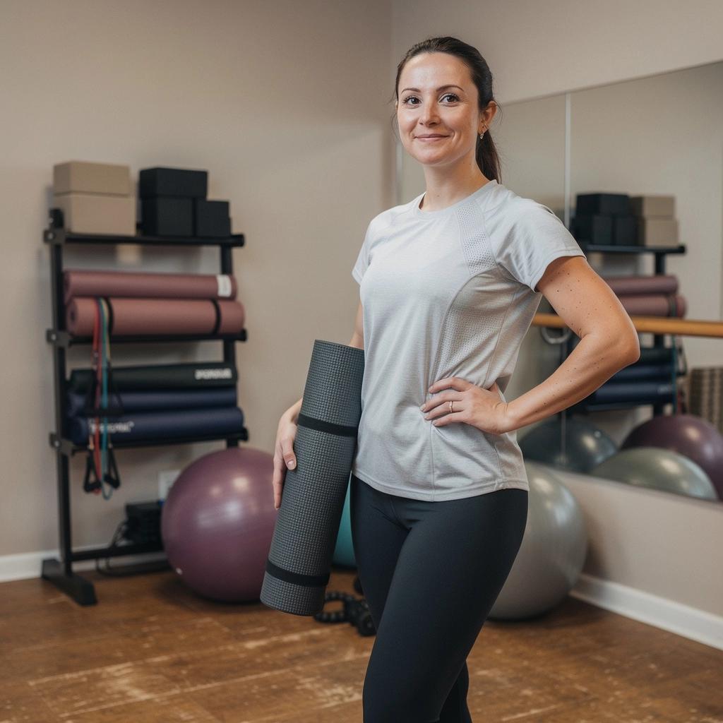 Nutzer, der ein Fitnessgerät benutzt, während ein Elektrofahrzeug an der Ladestation angeschlossen ist